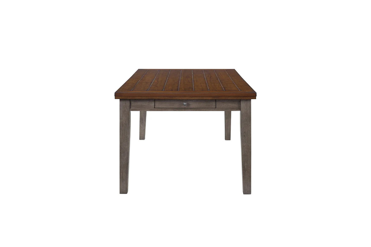 Casual Two Tone 6 Drawer Dining Table - Gray - Furniture Home Direct