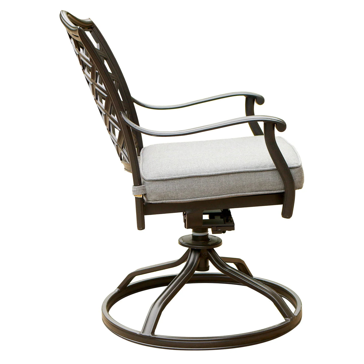 Outdoor Patio Aluminum Swivel Rocker Dining Chair With Cushion (Set of 2) - Furniture Home Direct