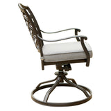 Outdoor Patio Aluminum Swivel Rocker Dining Chair With Cushion (Set of 2) - Furniture Home Direct