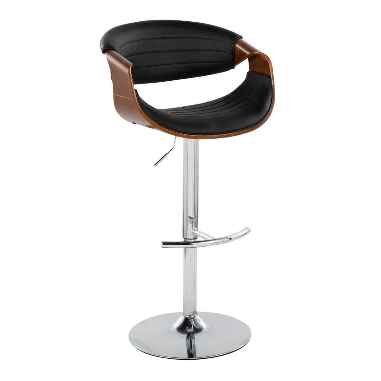 Symphony - Mid Century Modern Adjustable Barstool & Swivel With Rounded T Footrest (Set of 2) - Furniture Home Direct