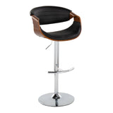 Symphony - Mid Century Modern Adjustable Barstool & Swivel With Rounded T Footrest (Set of 2) - Furniture Home Direct