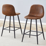 Modern Black Pu Bar Chair Rounded Backrest (Set of 2) - Furniture Home Direct