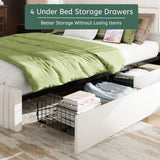 Queen Bed Upholstered With LED Lighting Headboard Beige - Furniture Home Direct