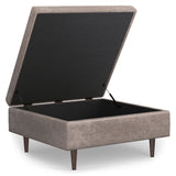 Shay - Large Square Coffee Table Storage Ottoman Mid-Century Style - Furniture Home Direct