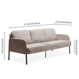 Modern L Shaped 3 Seater Sofa With Ottoman, Upholstered Couch For Small Spaces - Furniture Home Direct