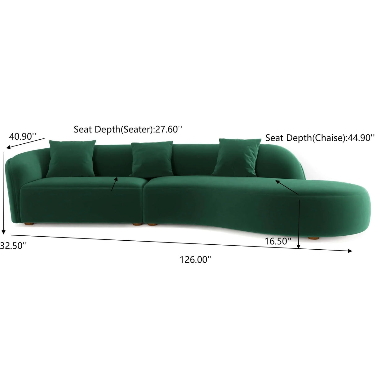 Elijah - Japandi Style Curvy Sectional Sofa - Furniture Home Direct