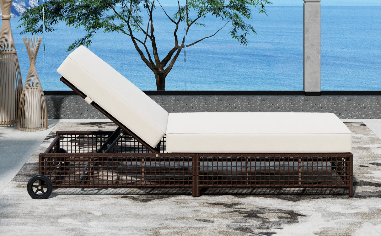 Outdoor Lounge Chair - Beige - Furniture Home Direct