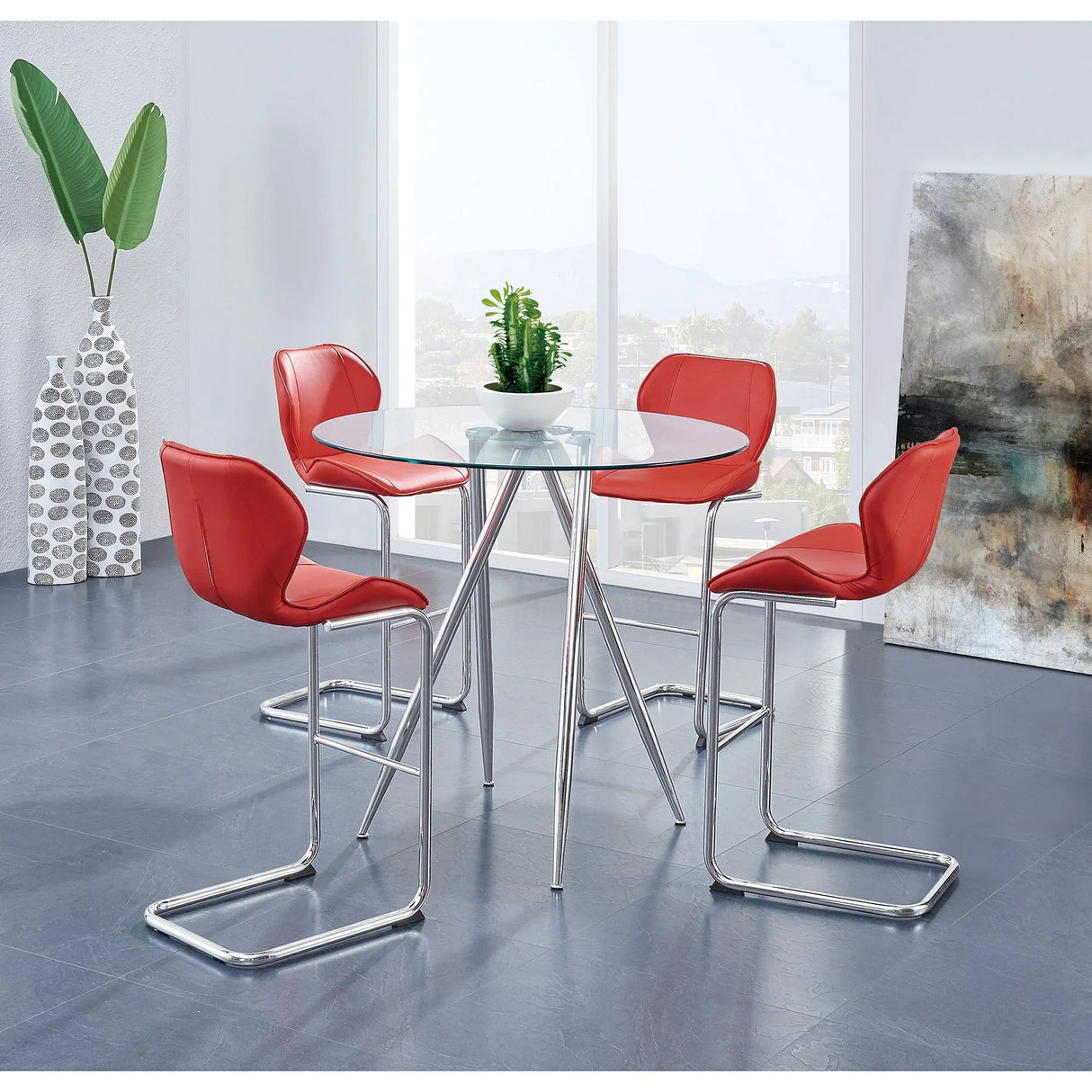 Charlotte - 4 Piece Bar Stool Set With Bucket Seats - Furniture Home Direct