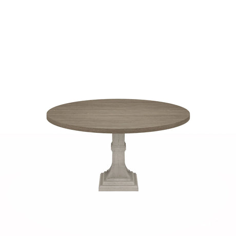 Tannen - Round Dining Table - White And Gray - Furniture Home Direct