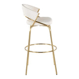 Jie - Fixed Height Contemporary Barstool With Swivel With Round Footrest (Set of 2) - Furniture Home Direct