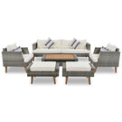 6 Pieces All Weather Sofa Set, Outdoor Rattan Sofa With Double Cushions - Furniture Home Direct