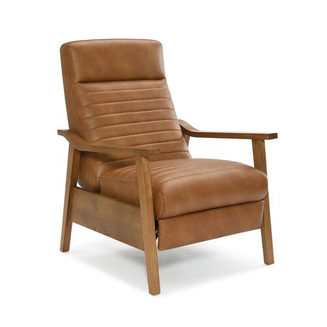Asher - Modern Push Back Recliner With Wood Arms - Furniture Home Direct