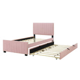 Upholstered Design Platform Bed With Trundle - Furniture Home Direct