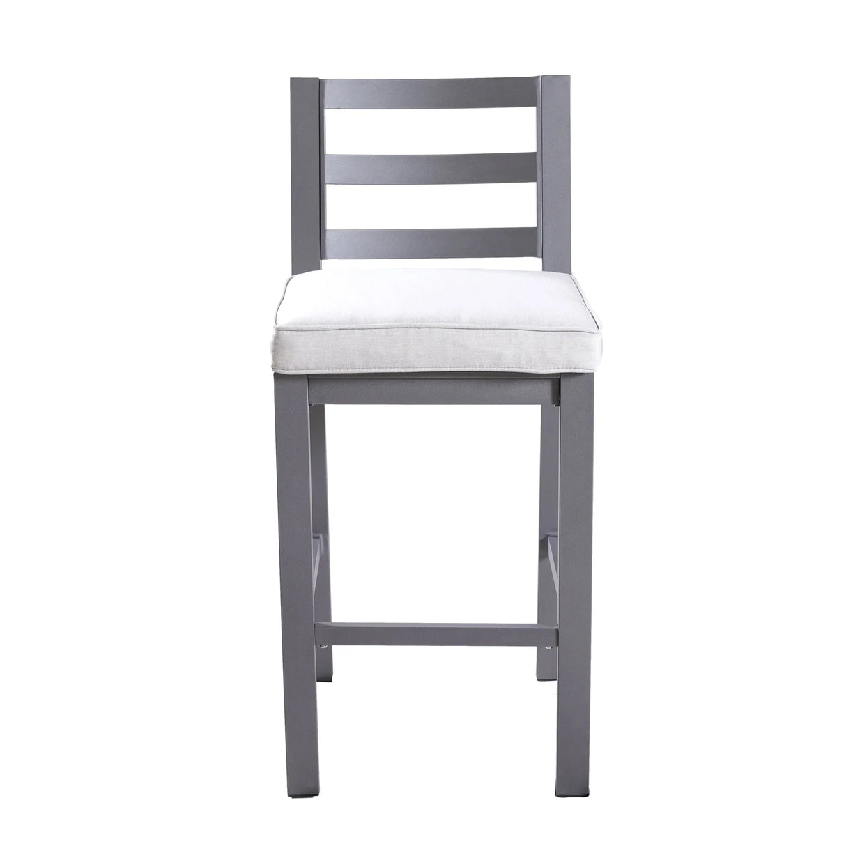 Outdoor Armless Aluminum Barstools With Cushion (Set of 2) - Pewter - Furniture Home Direct