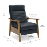 Asher - Modern Push Back Recliner With Wood Arms - Furniture Home Direct