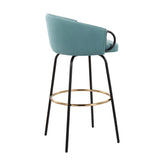 Claire - Contemporary / Glam Barstool With Footrest (Set of 2) - Furniture Home Direct