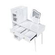 Vanity Dressing Table With LED Mirror & Storage Makeup Desk With 3 Drawers, 2 Open Shelves & 4 Hidden Cabinets - White - Furniture Home Direct