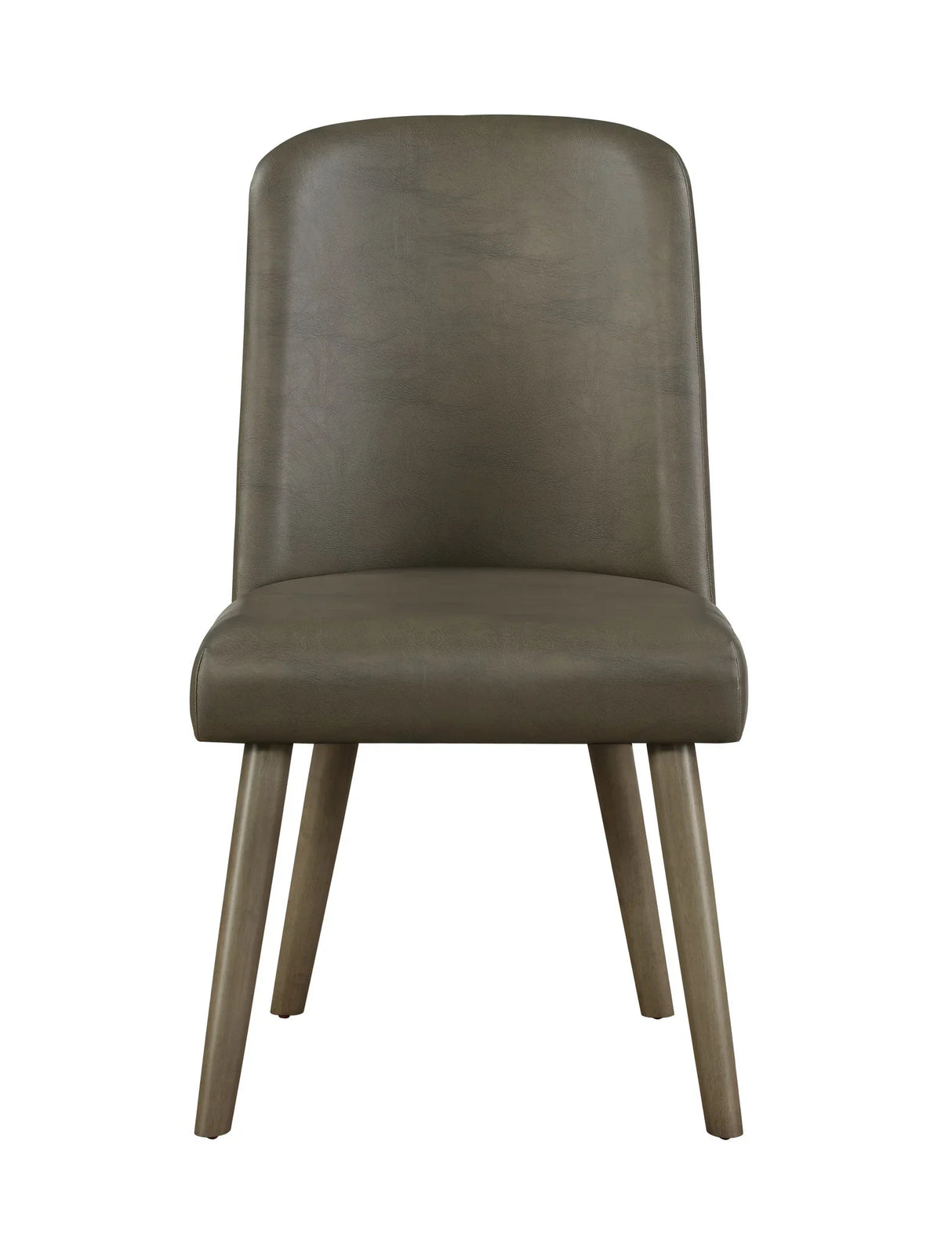 Waylon - Synthetic Leather Side Chair (Set of 2) - Gray / Oak - Furniture Home Direct