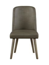 Waylon - Synthetic Leather Side Chair (Set of 2) - Gray / Oak - Furniture Home Direct
