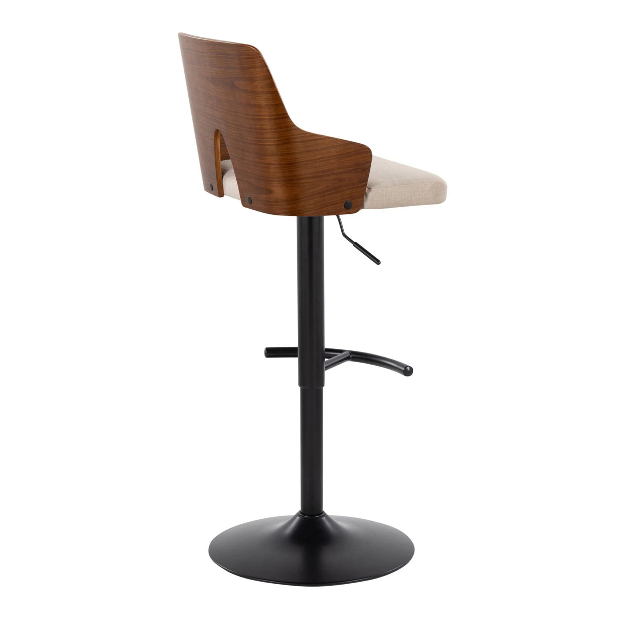 Ariana - Mid Century Modern Adjustable Barstool Stool With Swivel With Rounded T Footrest (Set of 2) - Furniture Home Direct