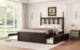 Platform Bed With With 2 Big Drawers With Trundle - Furniture Home Direct