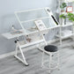 Adjustable Tempered Glass Drafting Printing Table With Chair - Furniture Home Direct