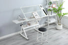 Adjustable Tempered Glass Drafting Printing Table With Chair - Furniture Home Direct