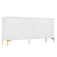 Modern 4 Door Sideboard With Creative Carved Surface And Adjustable Shelves - Furniture Home Direct
