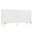 Modern 4 Door Sideboard With Creative Carved Surface And Adjustable Shelves - Furniture Home Direct