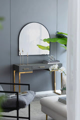 Arched Mirror With Metal Frame, Wall Mirror For Living Room Bedroom Entryway - Furniture Home Direct