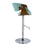 Curvo - Mid Century Modern Adjustable Barstool With Swivel With Straight T Footrest - Furniture Home Direct