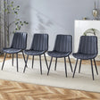 Dining Chairs With PU Leather Upholstery Metal Legs Black - Furniture Home Direct