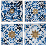 Abstract, And Wall Decor Accents (Set of 4) - White / Blue - Furniture Home Direct