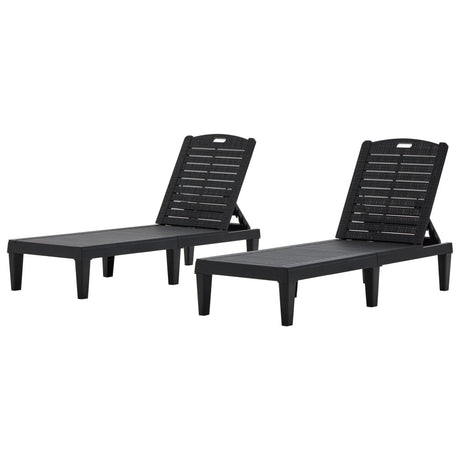 2 Piece Outdoor Chaise Lounges With Adjustable Backrest - Furniture Home Direct