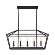 5 Light Farmhouse Kitchen Island Lighting, 5 Light Industrial Linear Chandelier For Dining Room Metal Hanging Pendant Light Fixture For Bedroom Living Room Hallway Conference Room - Matte Black - Furniture Home Direct