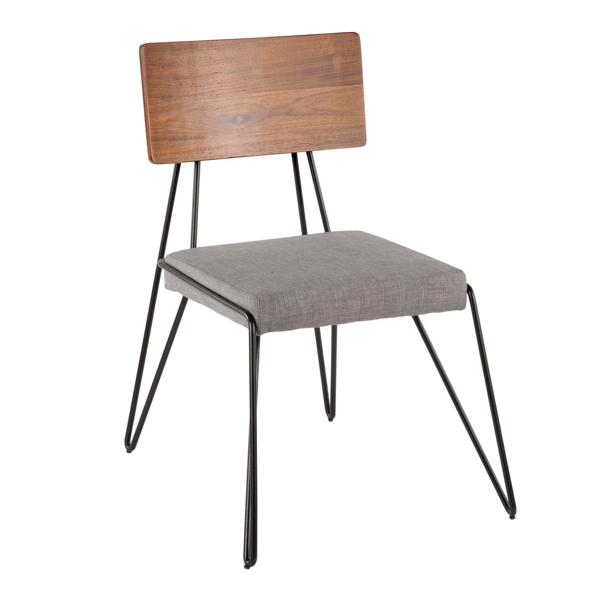 Loft - Mid-Century Modern Chair (Set of 2) - Black / Gray / Walnut - Furniture Home Direct