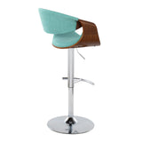 Curvo - Mid Century Modern Adjustable Barstool With Swivel With Rounded T Footrest (Set of 2) - Furniture Home Direct