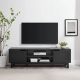 Modern 2 Door Open Storage TV Stand For TVs Up To 65" - Solid Black - Furniture Home Direct