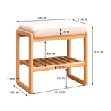 Shoe Bench, Beech Wood Storage Rack Organizer With High Rebound Sponge Cushion - Natural - Furniture Home Direct