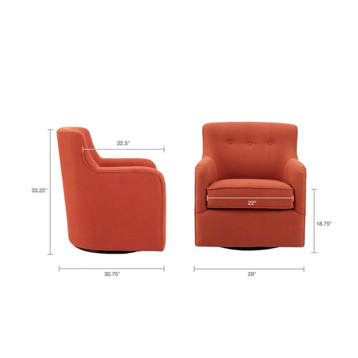 Adele - Swivel Chair With Button Tufted Back - Furniture Home Direct