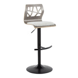 Folia - Contemporary Adjustable Barstool With Swivel With Rounded T Footrest (Set of 2) - Furniture Home Direct