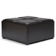 Avalon - Square Coffee Table Storage Ottoman - Tanners Brown - Furniture Home Direct