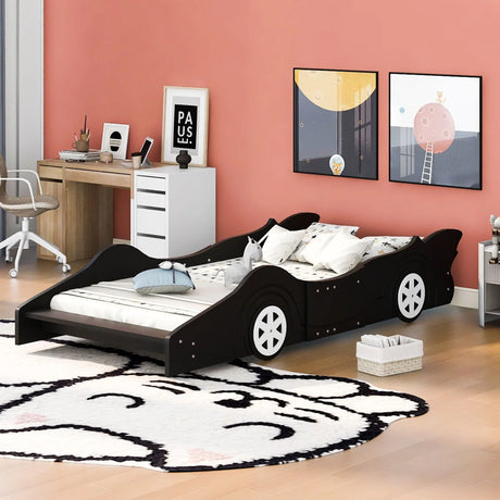 Race Car Shaped Platform Bed & Wheels - Furniture Home Direct
