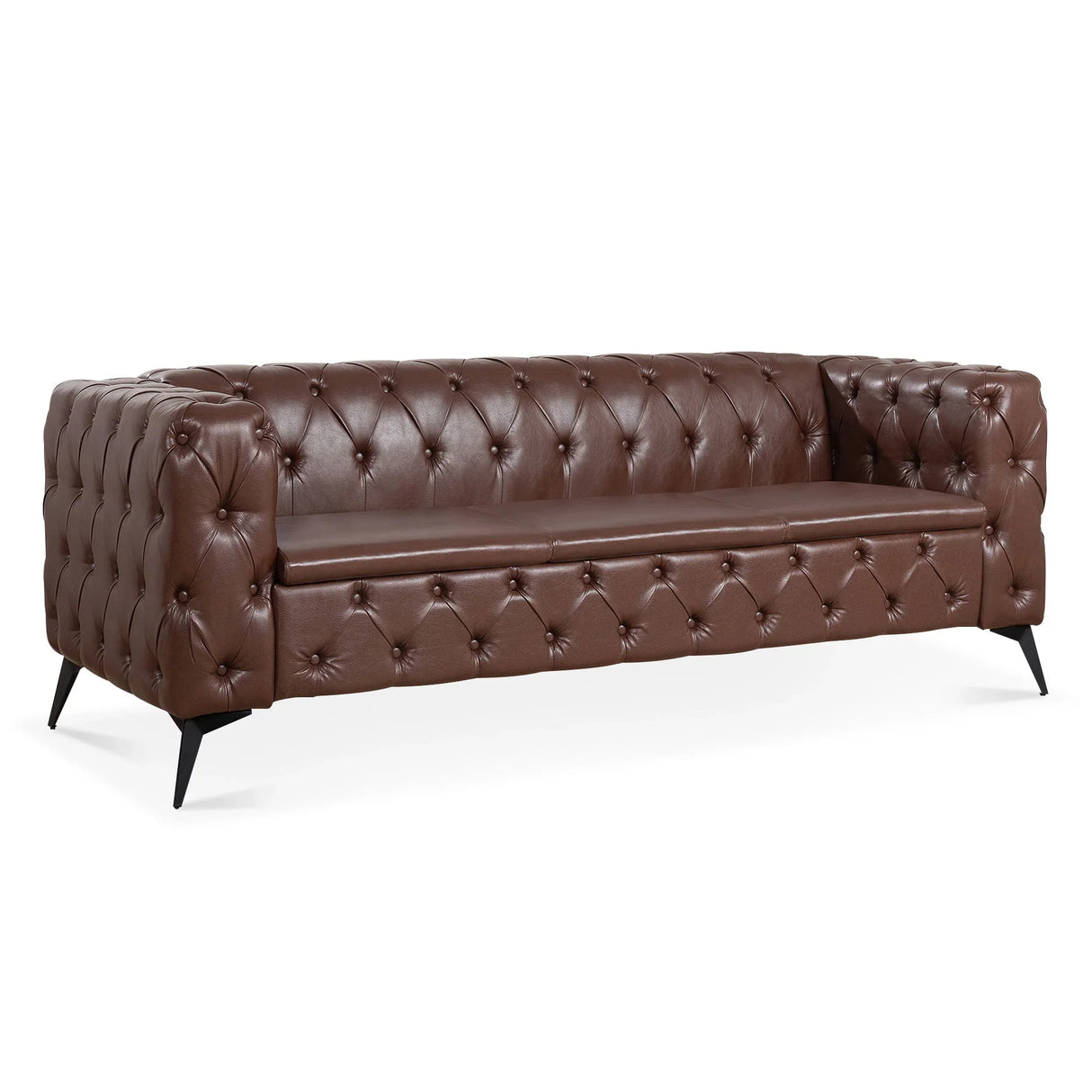 Square Arm Removable Cushion 3 Seater Sofa - Furniture Home Direct