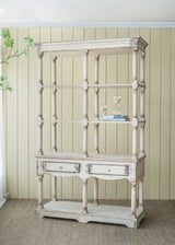 Adela - French Country Bookcase Display Storage Shelf Etageres - Antique White - Furniture Home Direct