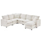 Modern U-Shape Modular Sofa, 7 Seat Chenille Sectional Couch Set With 2 Pillows Included, Freely Combinable Indoor Funiture For Living Room, Apartment, Office - Furniture Home Direct