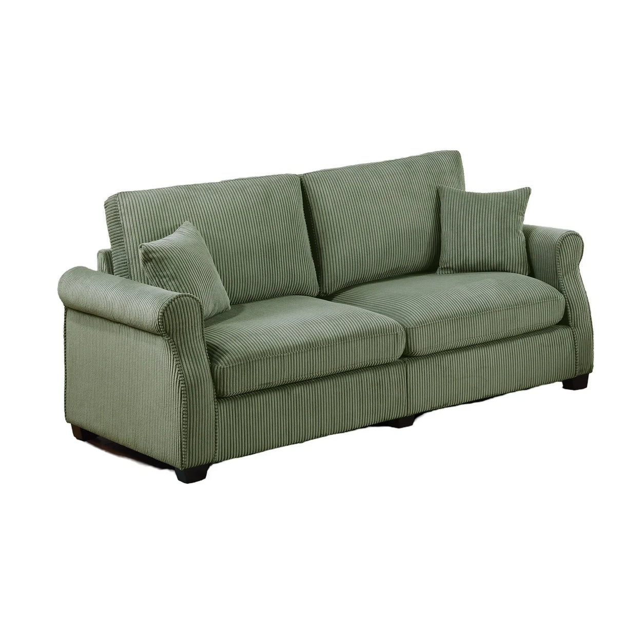 2 PC Living Room Set Including Sofa and love Seat With Pillows -Sage Green - Furniture Home Direct