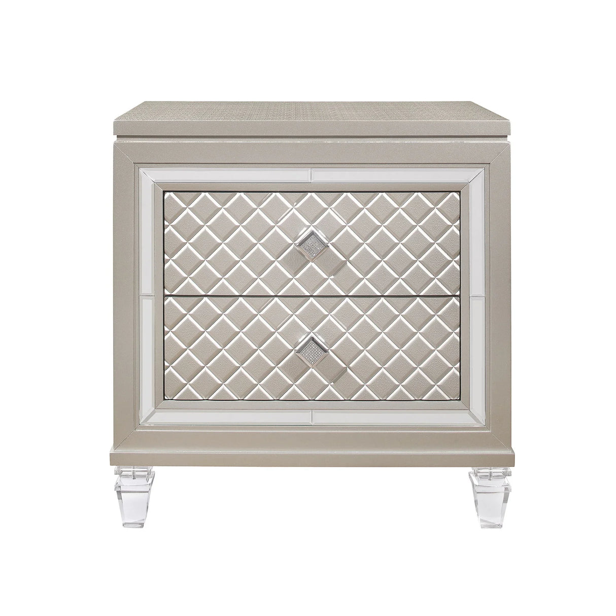 Cross - Glam Nightstand - Champagne - Furniture Home Direct