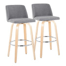 Toriano - Contemporary Fixed Height Barstool & Swivel With Round Footrest (Set of 2) - Furniture Home Direct