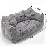 Comfortable Dual Beanbag Chair With High Resilience Foam Core For 2 People - Furniture Home Direct